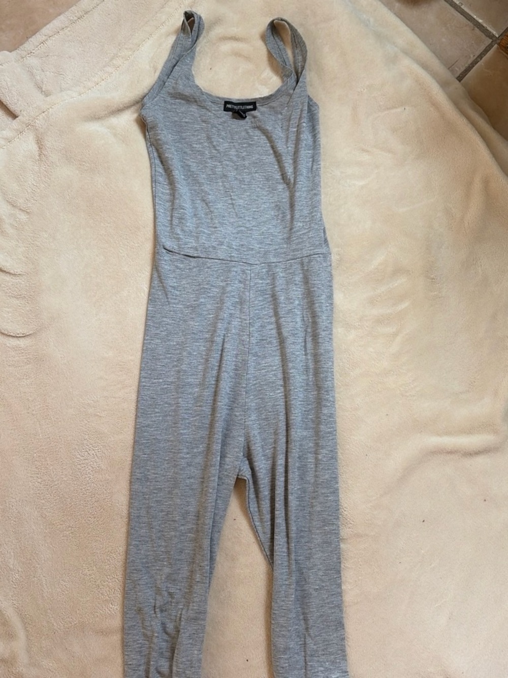 PrettyLittleThing Light Gray Sleeveless Jumpsuit